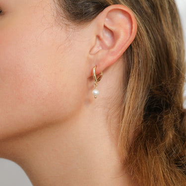 Gold Pearl Drop Earrings